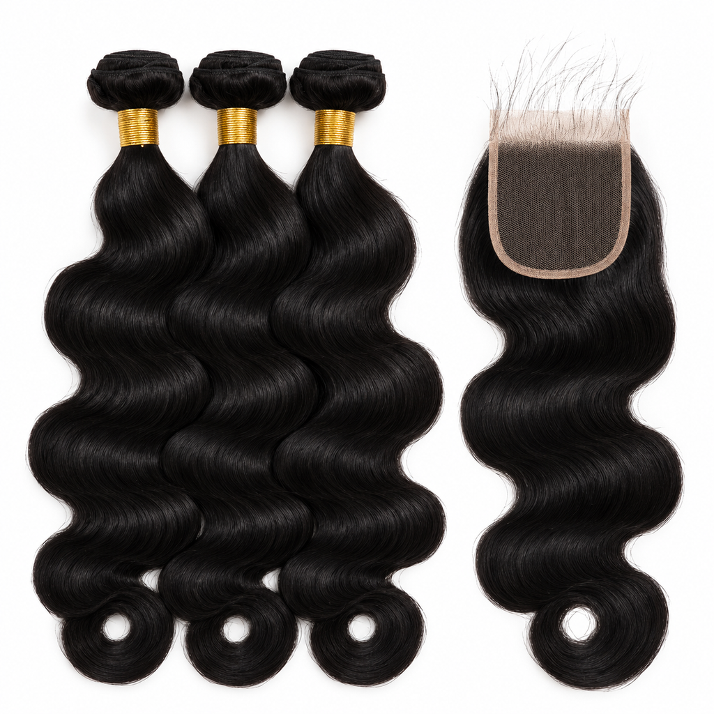 Body Wave Bundles 22 22 22 inch Full Cuticle intact, 12A Grade Human Hair Bundles with 20" 5x5 closure
