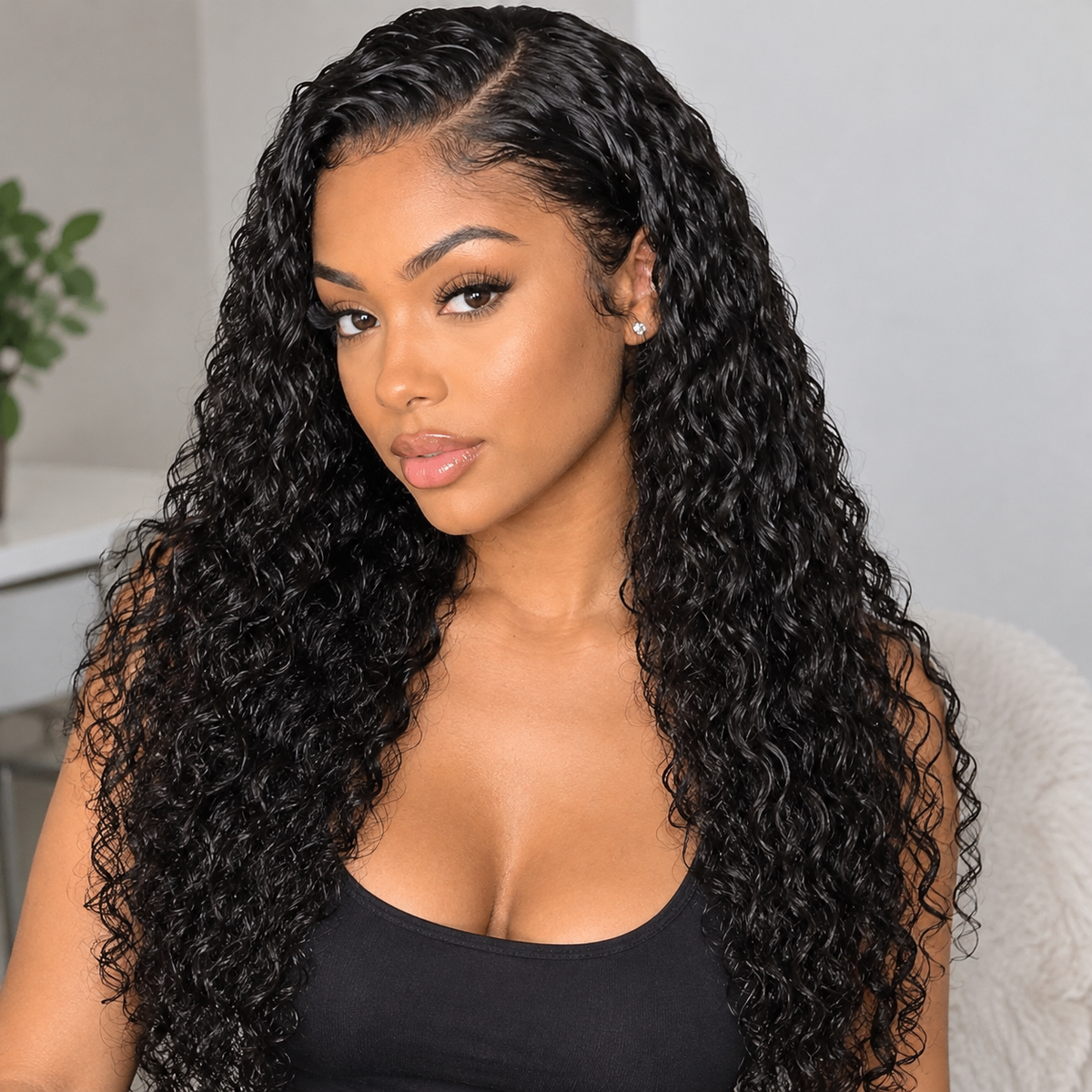 10A Water Wave Bundles with Closure (16 18 20 +14) Wet and Wavy Virgin Human Hair with 4x4 Lace Closure