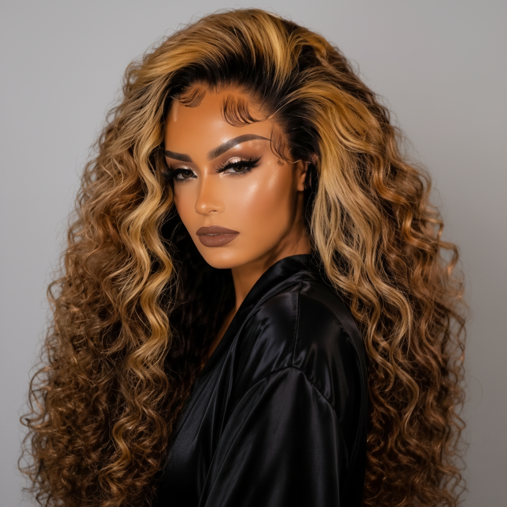 13X4 Density 200% HD Lace 613 Ombre Human Hair Wig