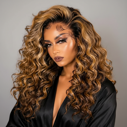 13X4 Density 200% HD Lace 613 Ombre Human Hair Wig