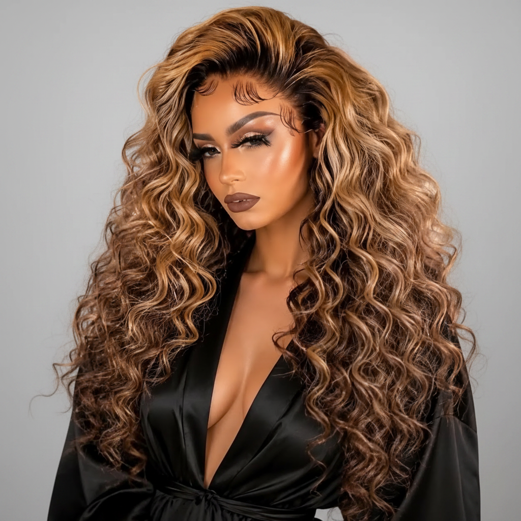 13X4 Density 200% HD Lace 613 Ombre Human Hair Wig