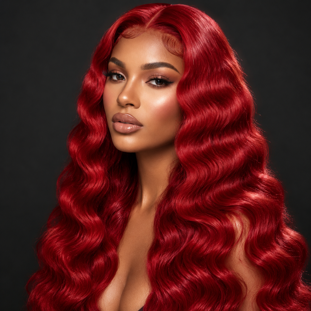 Red Body Wave 28" 7X5 Lace