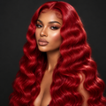 Red Body Wave 28" 7X5 Lace