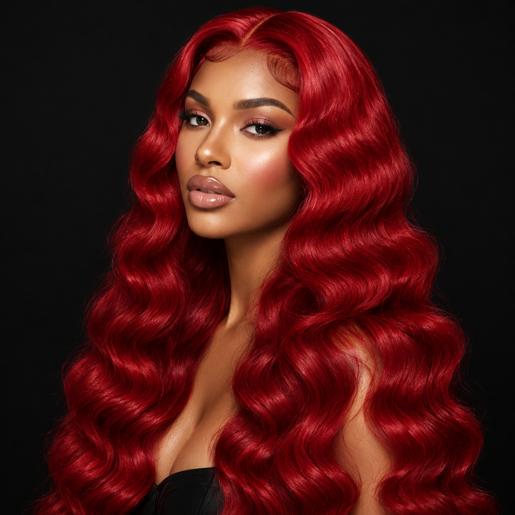 Red Body Wave 28" 7X5 Lace