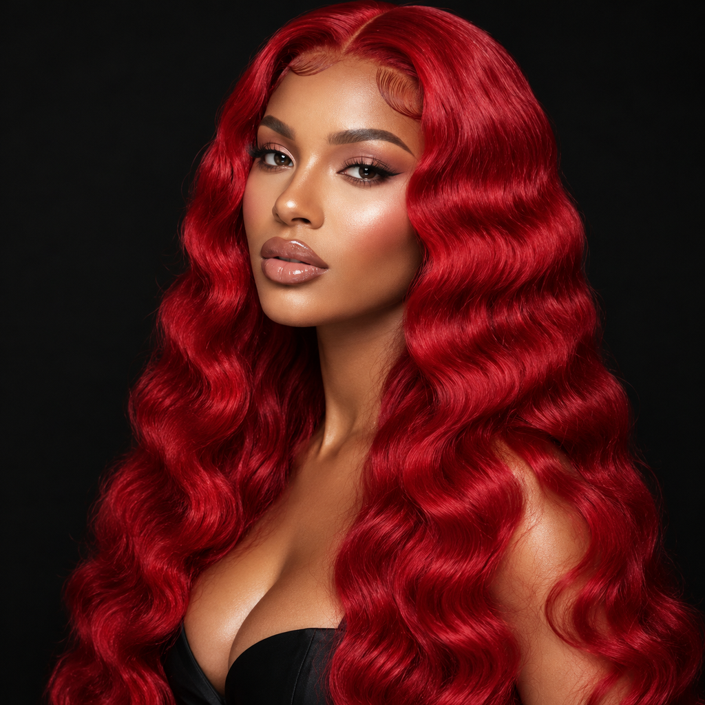 Red Body Wave 28" 7X5 Lace