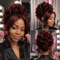 Loose Curl 360 Lace Wig Burgundy Human Hair Wig