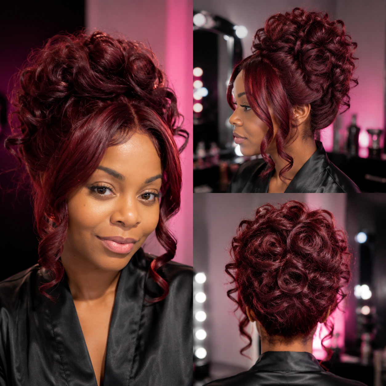 Loose Curl 360 Lace Wig Burgundy Human Hair Wig
