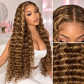 Celebrity Hair & Beauty Deep Wave Lace Front Wig – Pre Plucked Brazilian Remy Human Hair