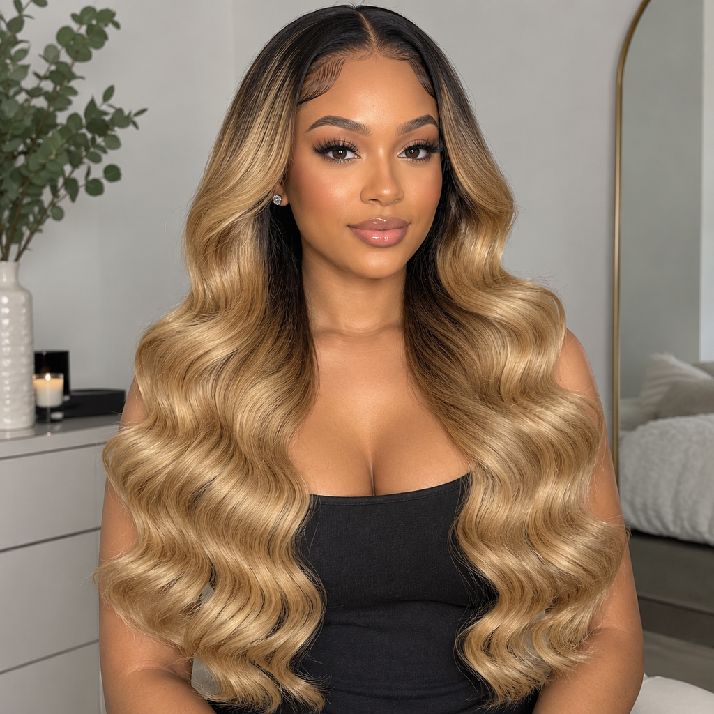 Ombre Bundles Human Hair, 16A Raw Indian Hair Bundles Body Wave (Copy)