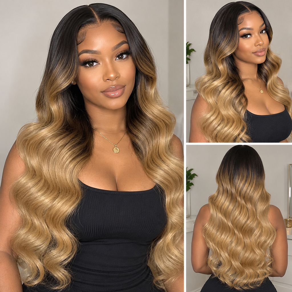 Ombre Bundles Human Hair, 16A Raw Indian Hair Bundles Body Wave (Copy)