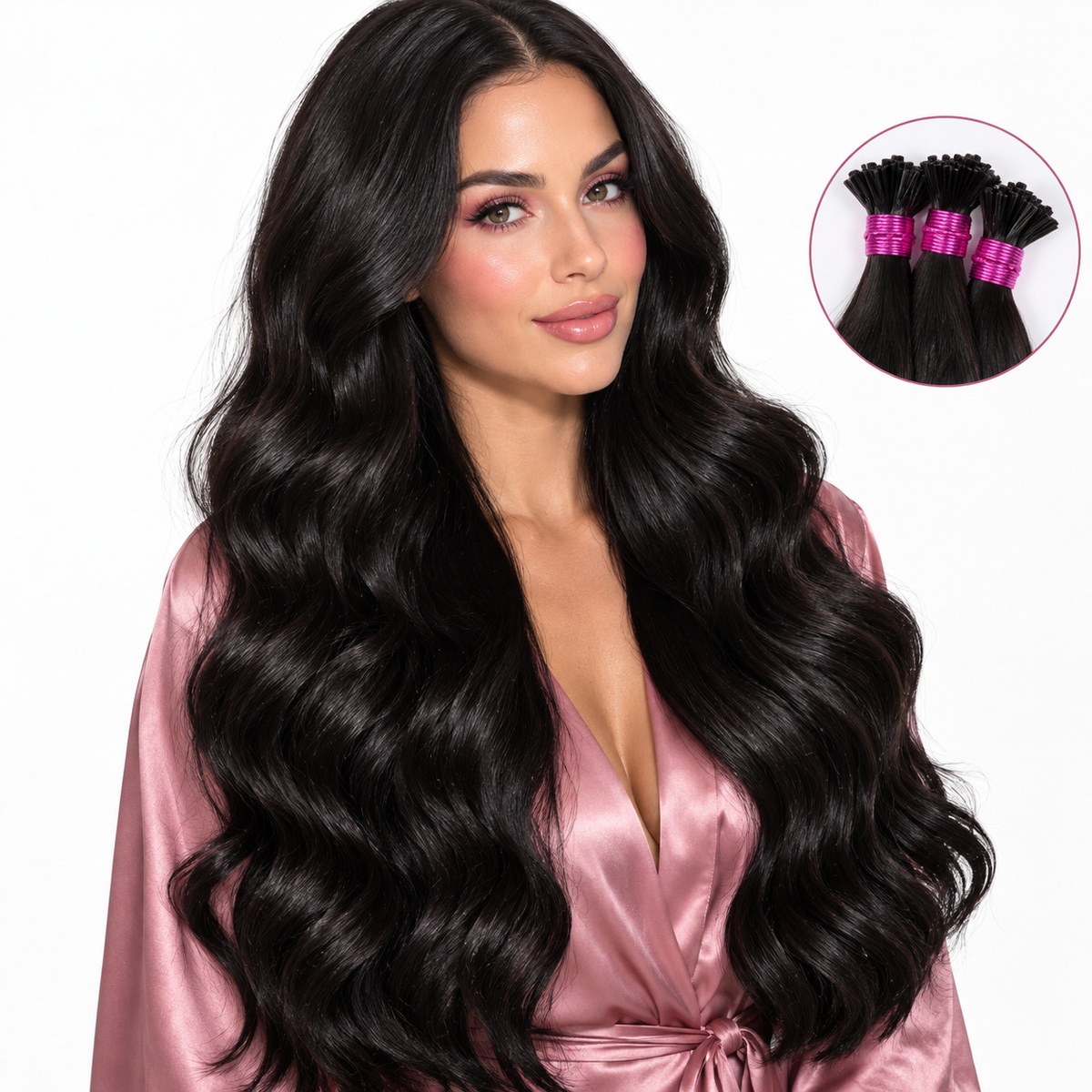 Natural Wave K Tip Hair Bundles Keratin Tipped Ends