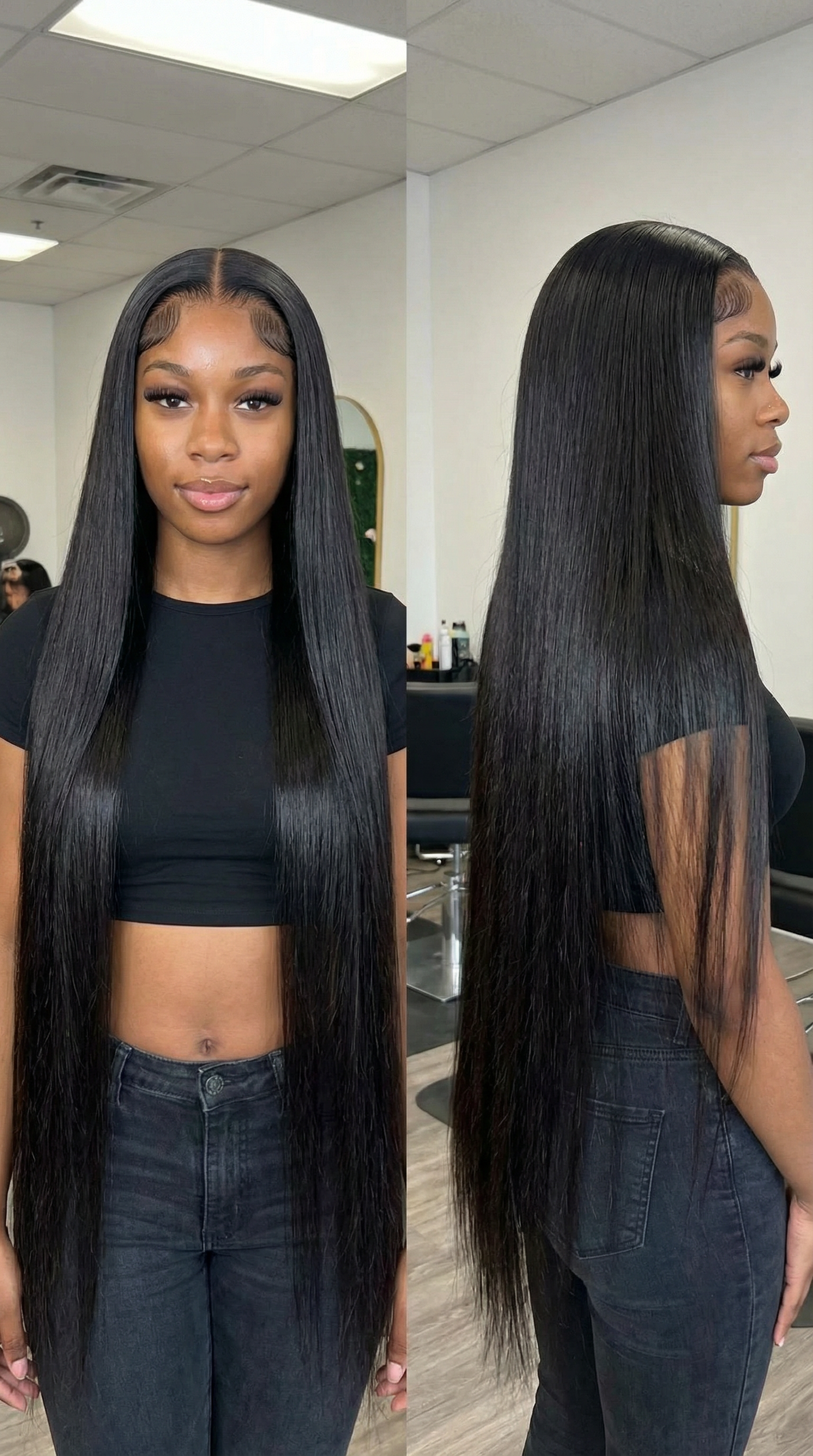 Brazilian Human Hair Straight Transparent Frontal Wigs