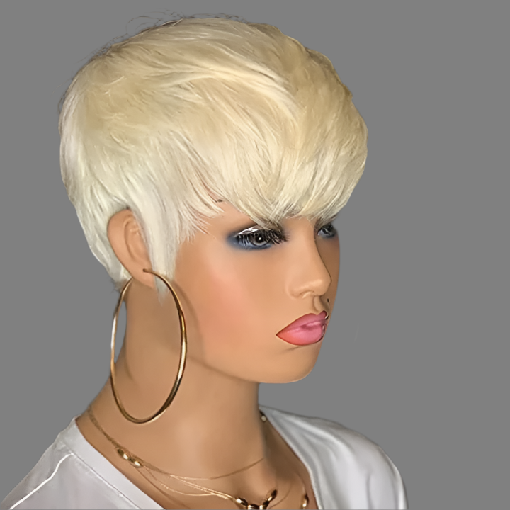 613 Lace Front Wig 100% Brazilian Short Bob Pixie Cut Pixie Cut 4 Inches