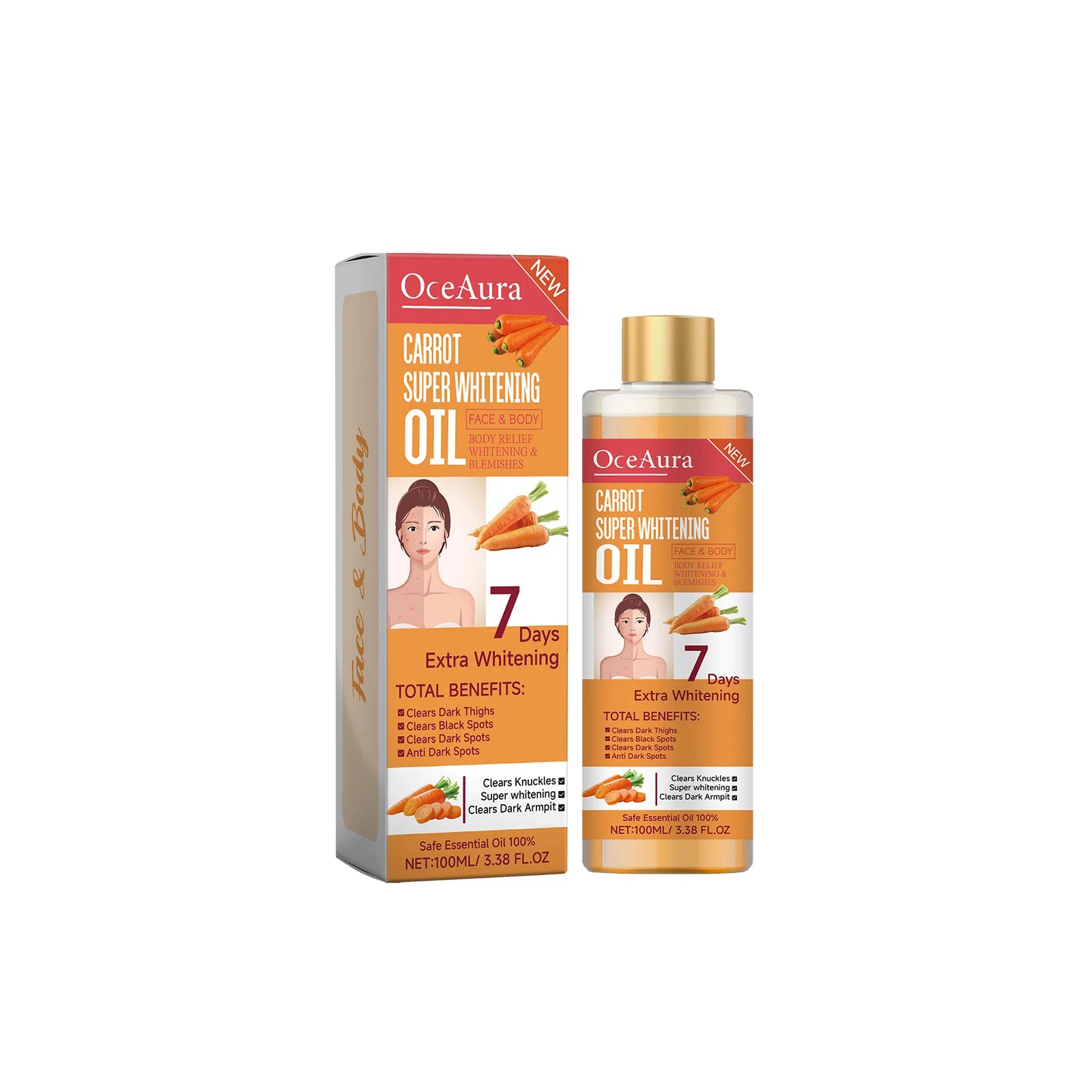 Natural Body Whitening Oil – Hydrating & Brightening Carrot 100ml