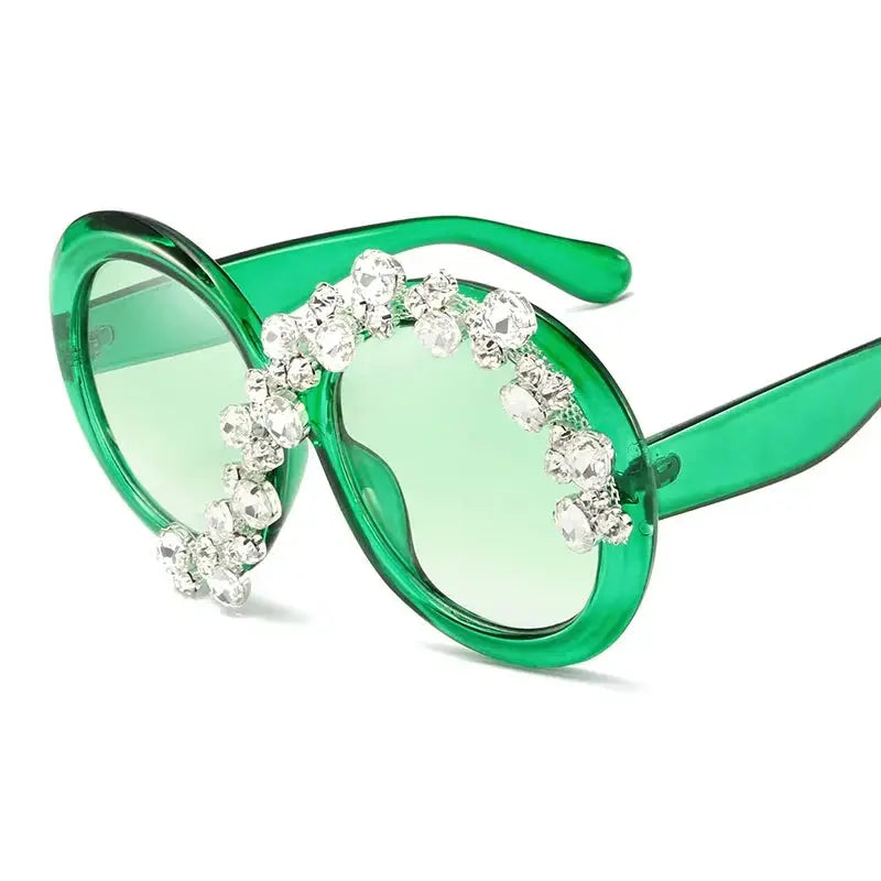 New Oversized Round Sunglasses Women Diamond Rhinestone Sunglasses Men Luxury Brand Designer Glasses Eyeglasses Eyewear Vintage