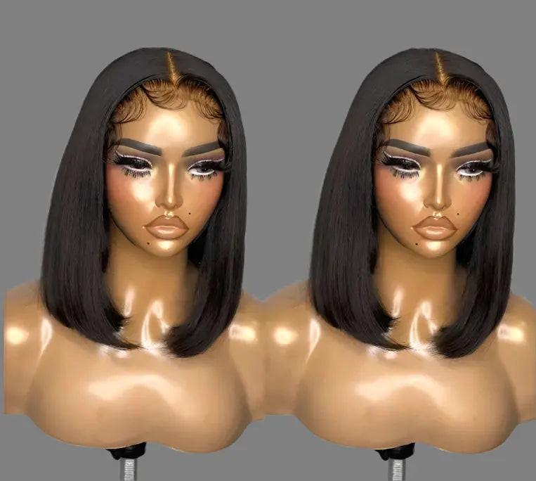 Double Drawn Straight Bob Wig, Raw Virgin Cuticle Aligned Human Hair Wigs, 13x4 HD Full Lace Front.