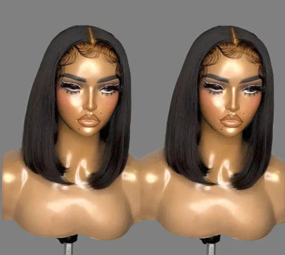 Double Drawn Straight Bob Wig, Raw Virgin Cuticle Aligned Human Hair Wigs, 13x4 HD Full Lace Front.