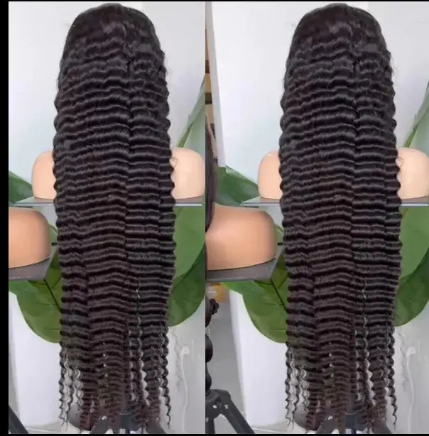 Deep Wave Cambodian Virgin Human Hair Transparent Lace 13 X4 Frontal Wig
