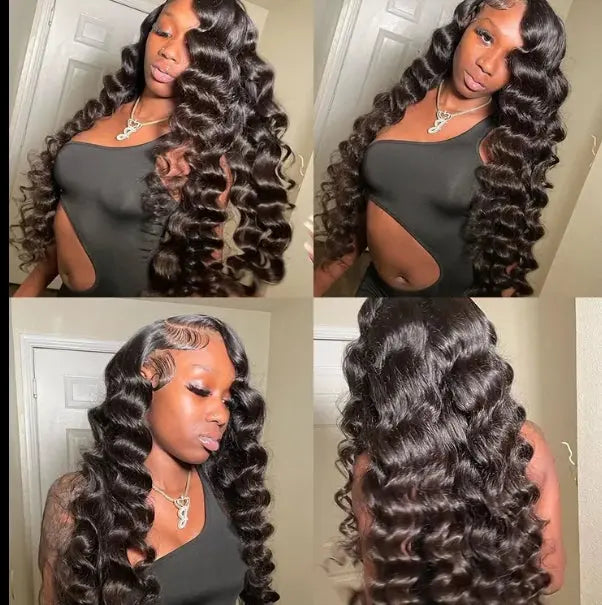 Raw Loose Wave Wigs Virgin Human Hair 13X4 Frontal Pre-plucked.