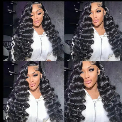 Raw Loose Wave Wigs Virgin Human Hair 13X4 Frontal Pre-plucked.