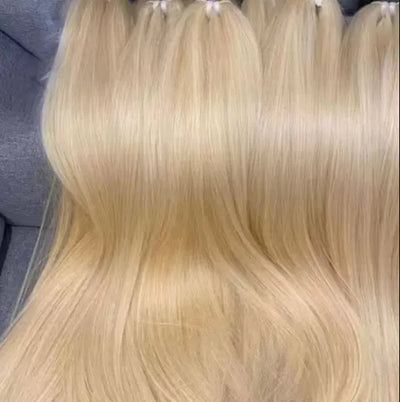613 Blonde Unprocessed Raw Human Hair Bundles Double Drawn 36-38-40 Body Wave