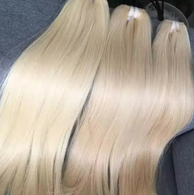 613 Blonde Unprocessed Raw Human Hair Bundles Double Drawn