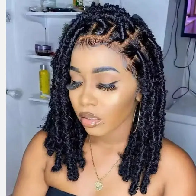 Transparent butterfly Locs Handmade Butterfly Locs Braided Wigs 12"
