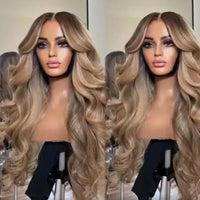 Body Wave Lace Front Wigs for Women Glueless Full HD  Lace Frontal Wigs Blonde Highlight Wigs Human Hair 28"".