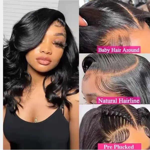 13x6 HD Lace Frontal Glueless Wig 200 Density Body Wave 12 Inch