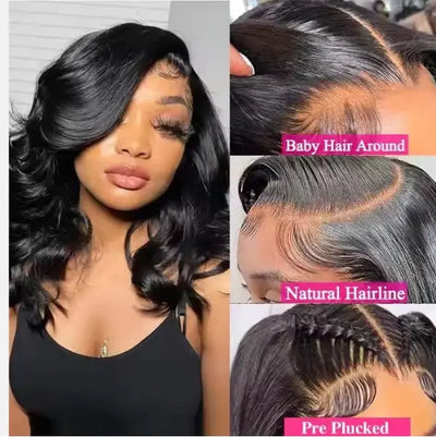 13x6 HD Lace Frontal Glueless Wig 200 Density Body Wave 12 Inch
