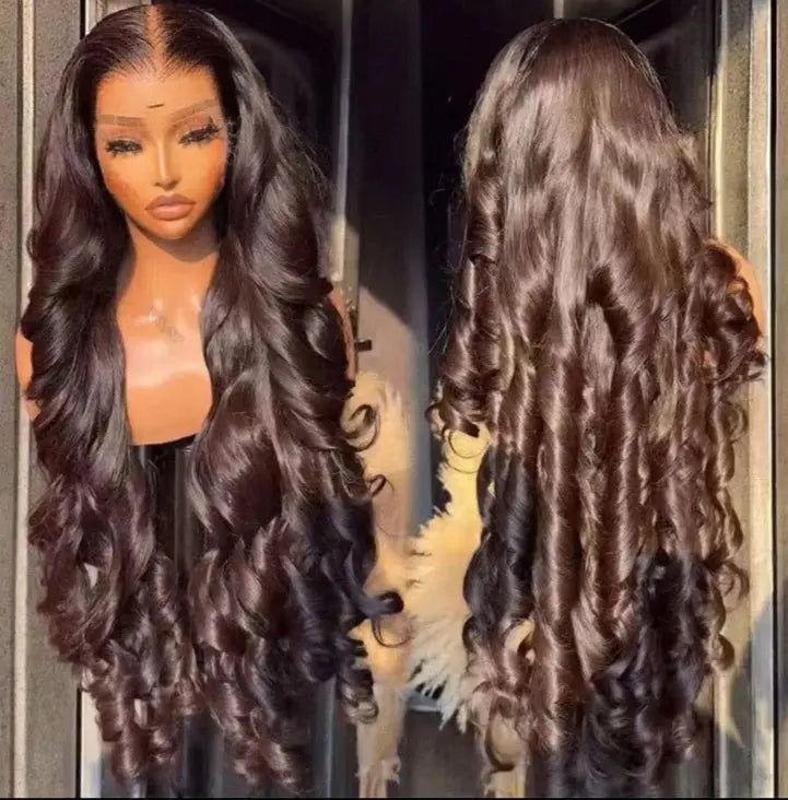 Super Double Drawn Lace Wig Raw Virgin Loose Wave Curly 200 Density