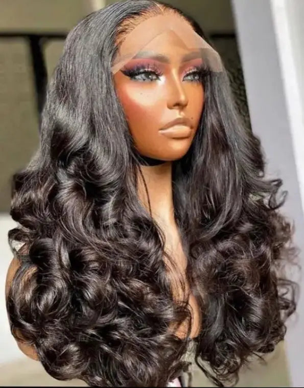 Super Double Drawn Lace Wig Raw Virgin Loose Wave Curly 200 Density