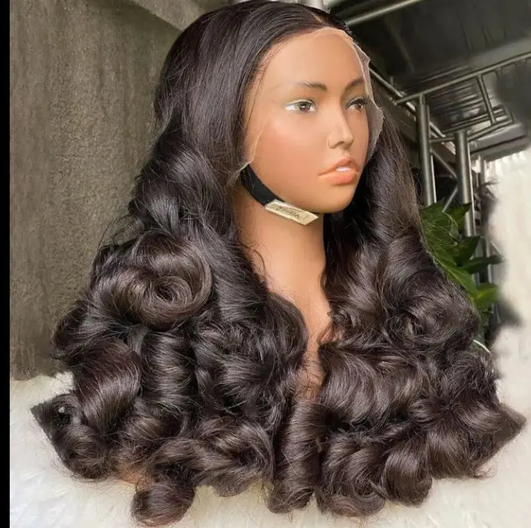 Super Double Drawn Lace Wig Raw Virgin Loose Wave Curly 200 Density