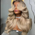 Brazilian Remy Body Wave Hair 13X4 Lace Ash Blonde.