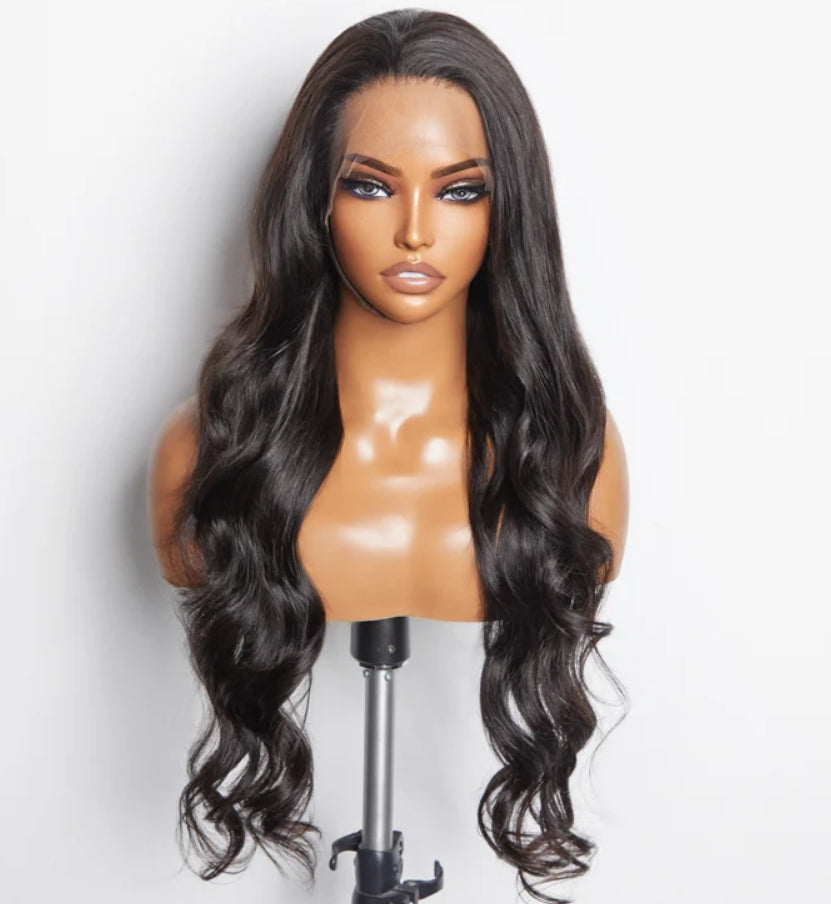 150 Density 13x6 Glueless Lace Front Wig Body Wave Natural Black 18 To 26 Inches - Celebrity Hair & Beauty