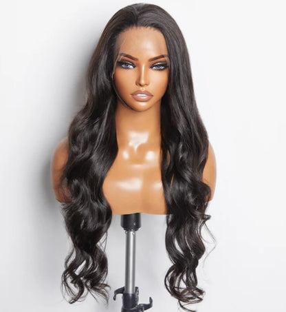 150 Density 13x6 Glueless Lace Front Wig Body Wave Natural Black 18 To 26 Inches - Celebrity Hair & Beauty
