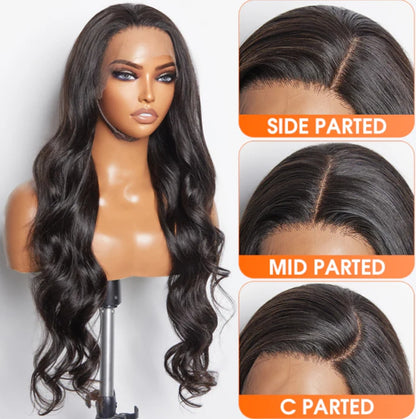 150 Density 13x6 Glueless Lace Front Wig Body Wave Natural Black 18 To 26 Inches - Celebrity Hair & Beauty