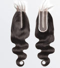 2x6 HD lace closure body wave hair extensions, 14–20in, natural black #1B, 100% human hair