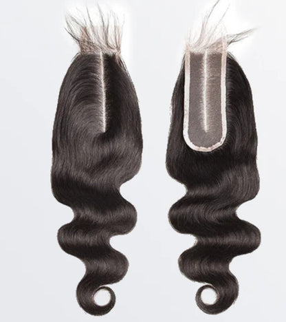 2x6 HD lace closure body wave hair extensions, 14–20in, natural black #1B, 100% human hair