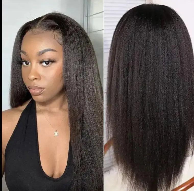 Kinky Straight Hair 13X6 220% Density Wig 100% Human Hair Hd Lace.