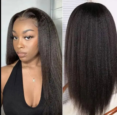 Kinky Straight Hair 13X6 220% Density Wig 100% Human Hair Hd Lace