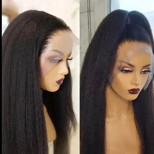 Kinky Straight Hair 13X6 220% Density Wig 100% Human Hair Hd Lace.