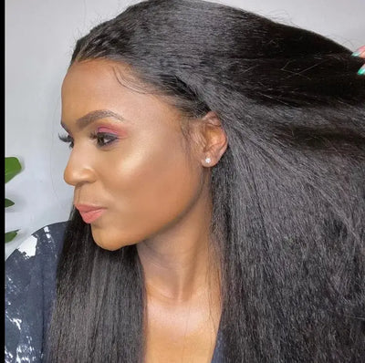 Kinky Straight Hair 13X6 220% Density Wig 100% Human Hair Hd Lace