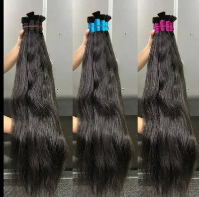 10A 100% Human Hair Bulk and Indian Hair Bulk Extensions Natural Wave