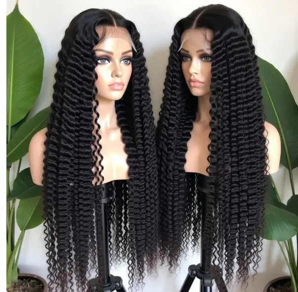 Deep Wave Cambodian Virgin Human Hair Transparent Lace 13 X4 Frontal Wig Celebrity Hair & Beauty
