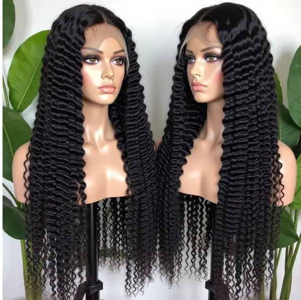 Deep Wave Cambodian Virgin Human Hair Transparent Lace 13 X4 Frontal Wig Celebrity Hair & Beauty