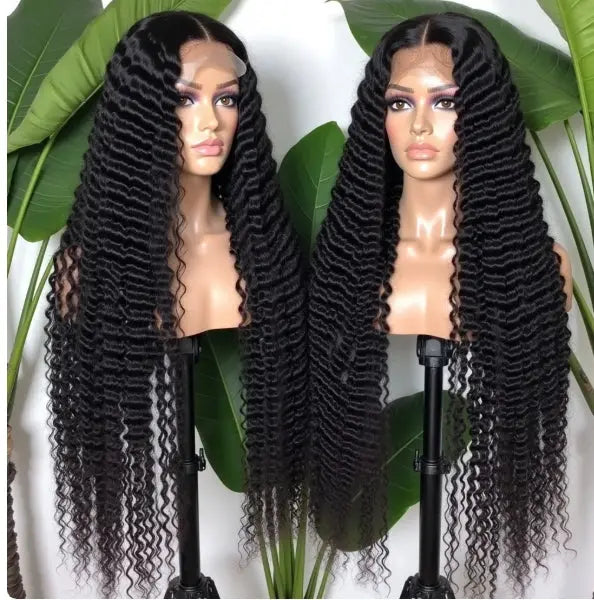Deep Wave Cambodian Virgin Human Hair Transparent Lace 13 X4 Frontal Wig Celebrity Hair & Beauty