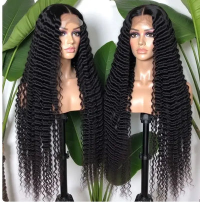 Deep Wave Cambodian Virgin Human Hair Transparent Lace 13 X4 Frontal Wig Celebrity Hair & Beauty