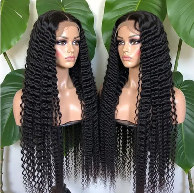 Deep Wave Cambodian Virgin Human Hair Transparent Lace 13 X4 Frontal Wig Celebrity Hair & Beauty