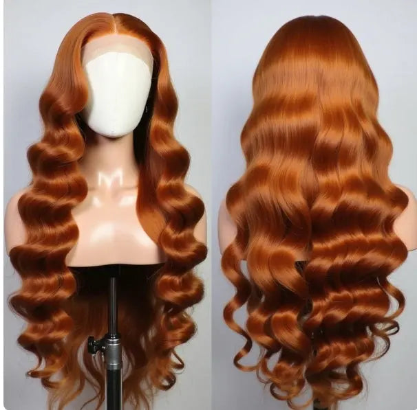 Body Wave Wig 210% Density 13X6 HD Frontal Lace Orange/Ginger Celebrity Hair & Beauty